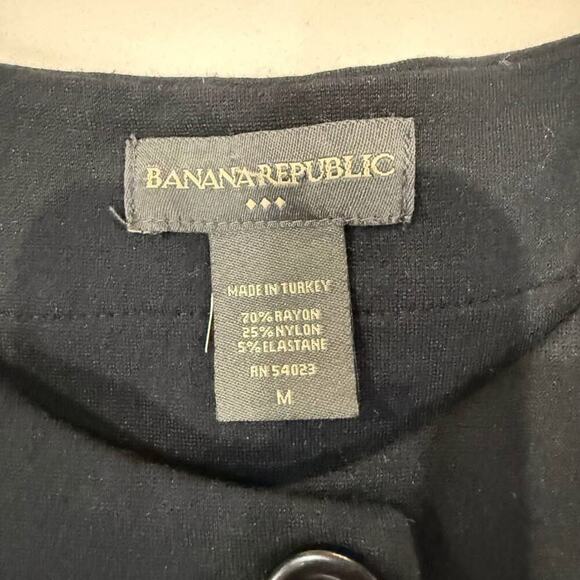 Banana Republic Crop Button Front Black Sweater Womens Medium Jacket 3/4 Sleeves - Picture 5 of 6